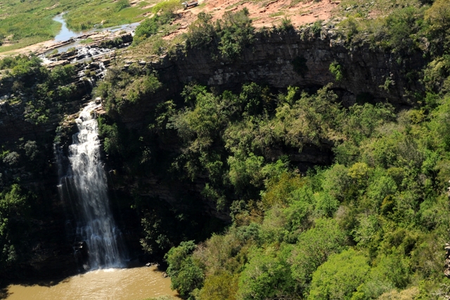 waterfalls - Experiencing South Africa's Valley of 1000 Hills from the sky photographed by susan wong 2013