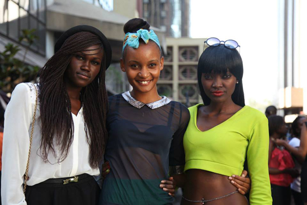 Manuela, Sharon Kaari and Roselyn Kimani at the auditions
