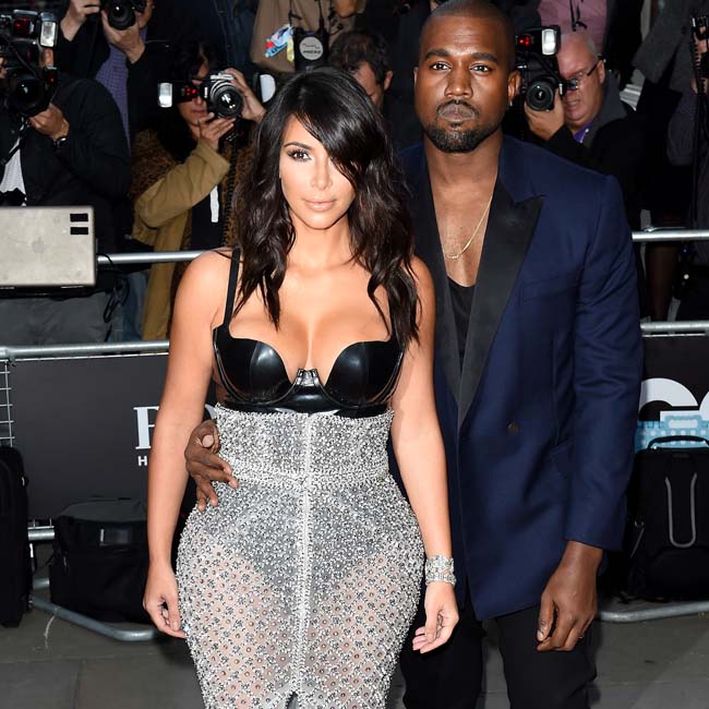 Kim Kardashian and Kanye West at the GQ Men Of The Year Awards in London
