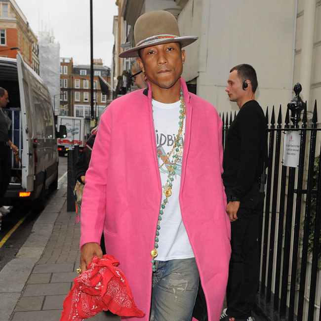 Pharrell Williams seen shopping on Dover Street