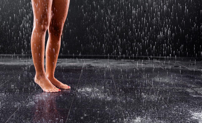 Taking a shower