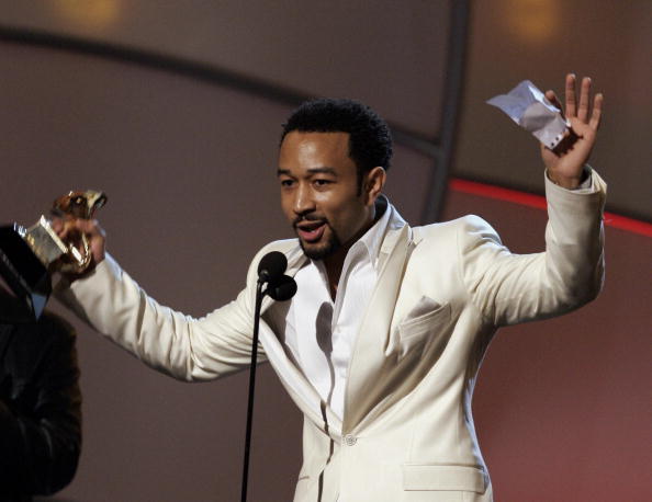 Best New Artist John Legend holds his Gr