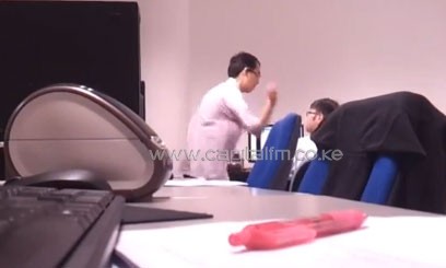 The 17-second "Singapore office bully" clip, first uploaded on the video-sharing website YouTube last Friday, showed the boss repeatedly slapping a younger man described by local media as a 29-year-old intern/COURTESY