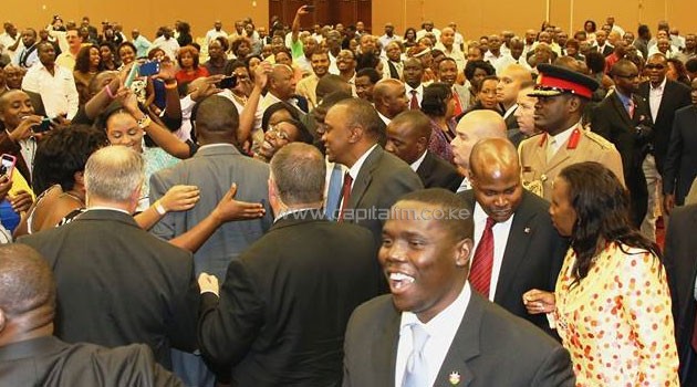 The President met the Kenyan diaspora at Dallas Convention Center. Photo/ PSCU