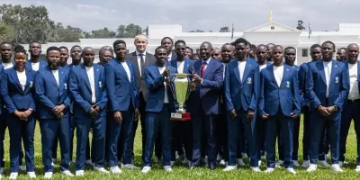 FKF PL newbies Migori Youth bag goodies after State House visit