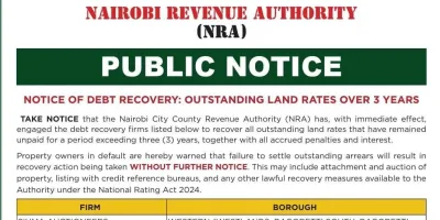 Nairobi Revenue Authority Launches Crackdown on Land Rates Defaulters