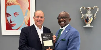 Prince Albert II receives Dr Isaac Kalua Green’s new book as foundations deepen Africa climate partnership