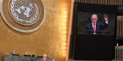 Netanyahu defends Israeli military action as delegates walk out before UN speech