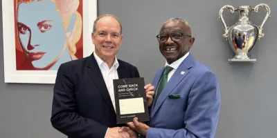 Prince Albert II receives Dr Isaac Kalua Green’s new book as foundations deepen Africa climate partnership