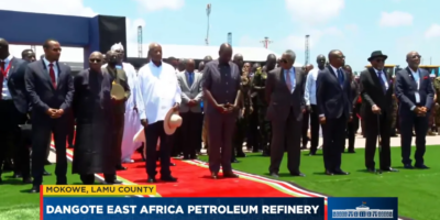 President Ruto, Dangote break ground on Sh2.2tn Lamu Oil Refinery