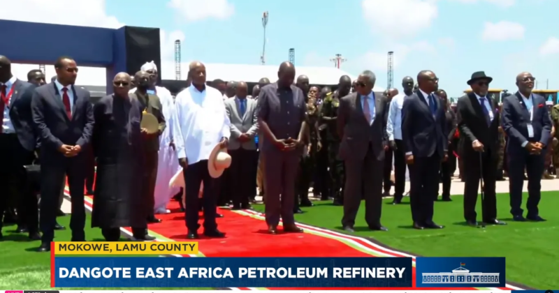 President Ruto, Dangote break ground on Sh2.2tn Lamu Oil Refinery