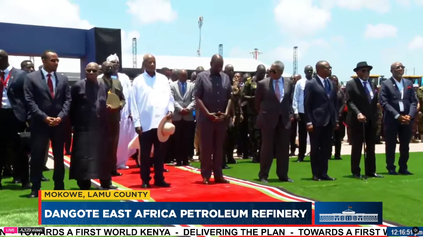 President Ruto, Dangote break ground on Sh2.2tn Lamu Oil Refinery
