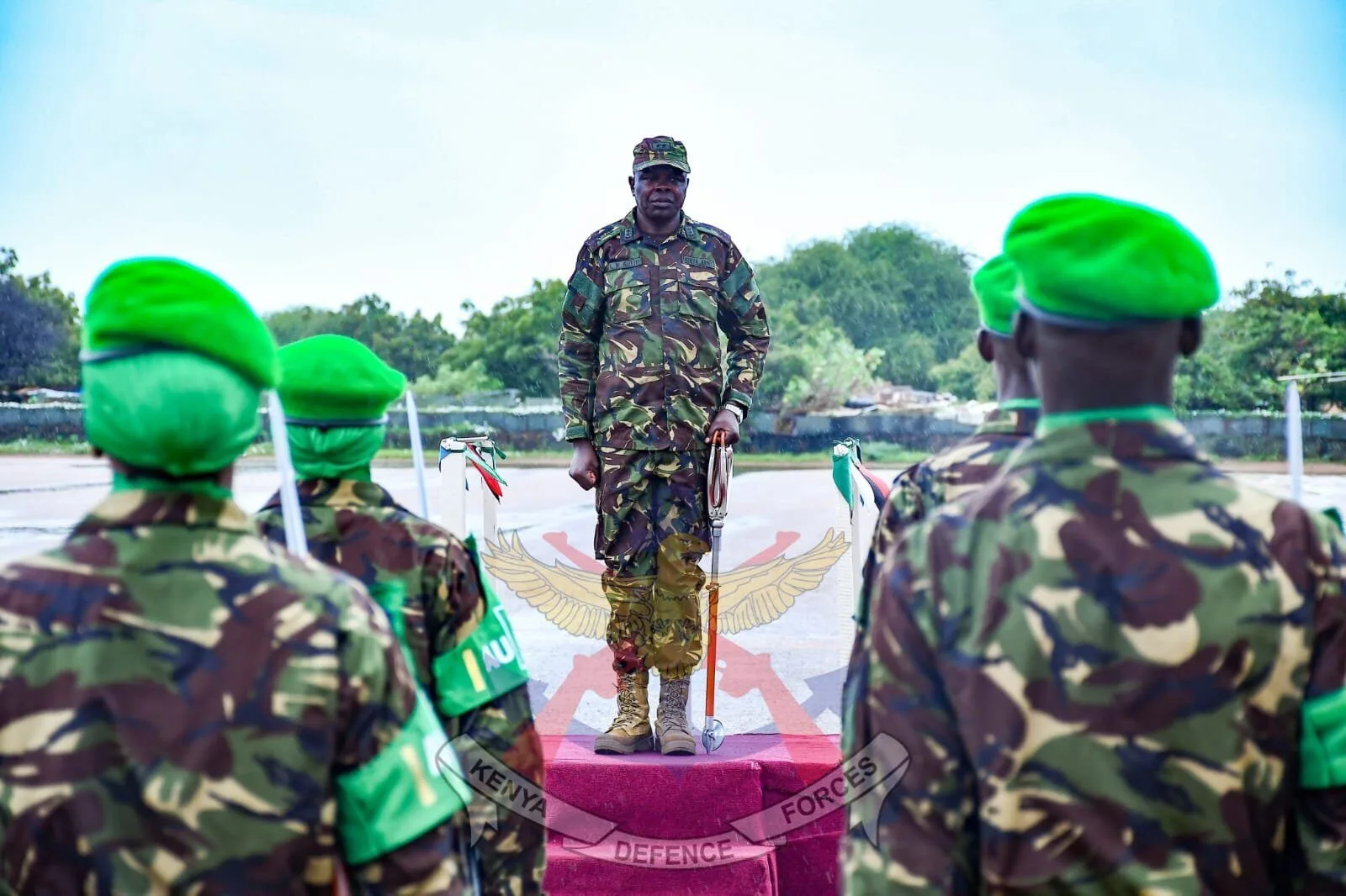 KDF Eastern Command Chief visits Kenyan troops in Somalia to assess readiness, welfare