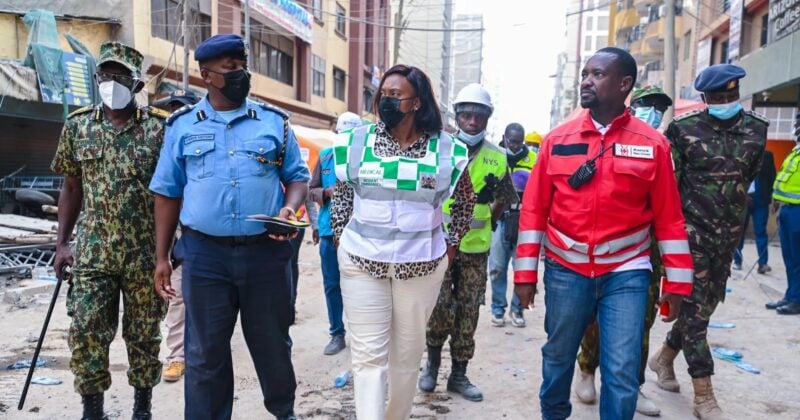 Health Ministry Sets Up 24-Hour Medical Desk at Eastleigh Building Collapse Scene