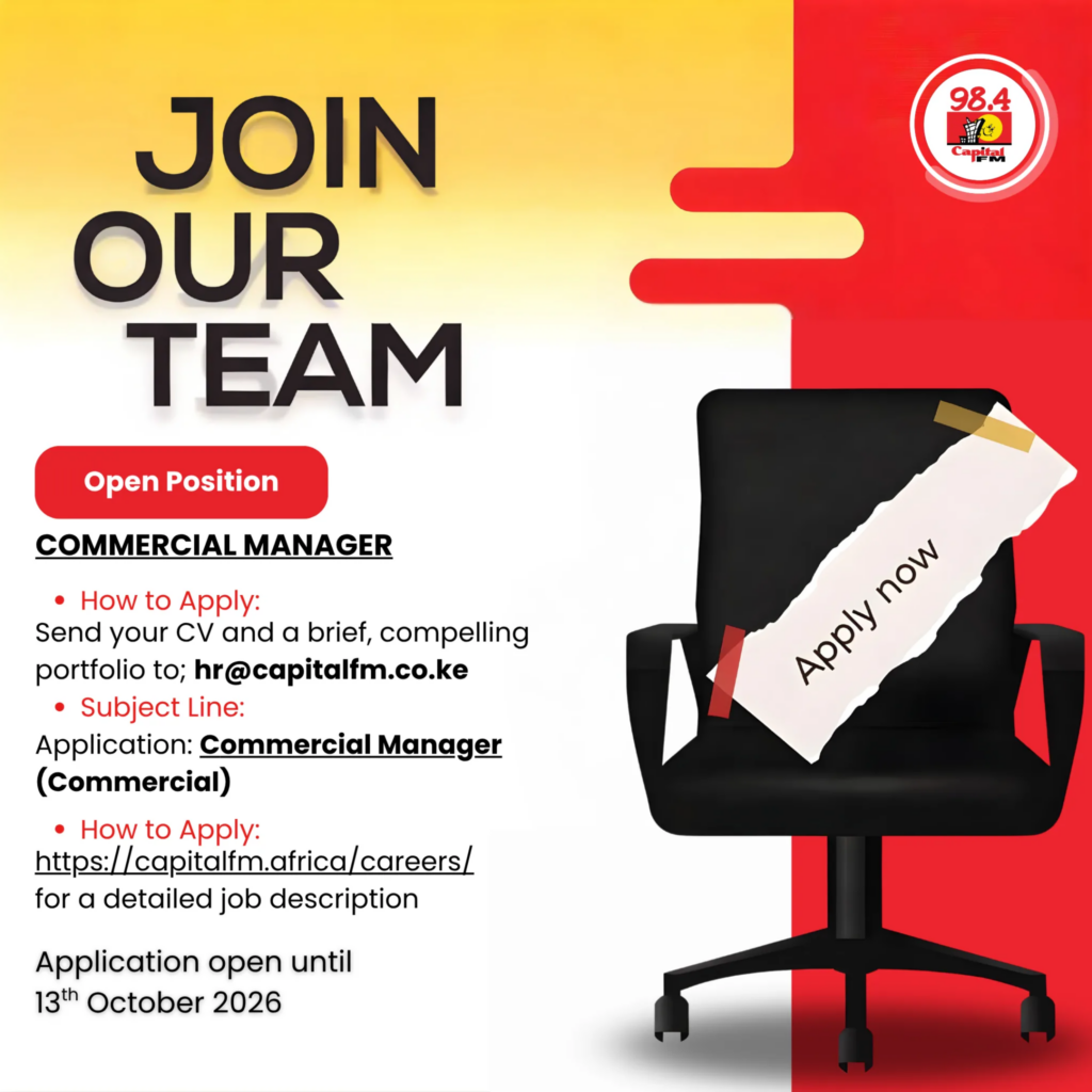 Requirements for the Commercial Manager Role role at Capital FM