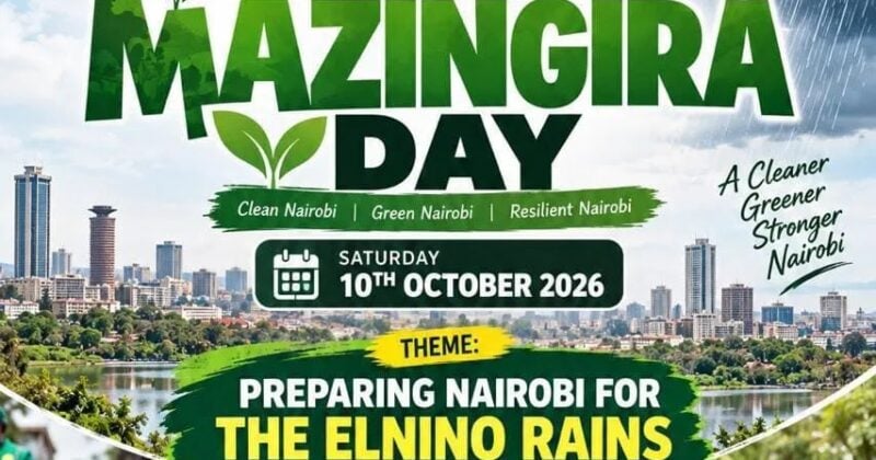 Mazingira Day 2026: City Hall Mobilises Residents to Clear Drains, Plant Trees