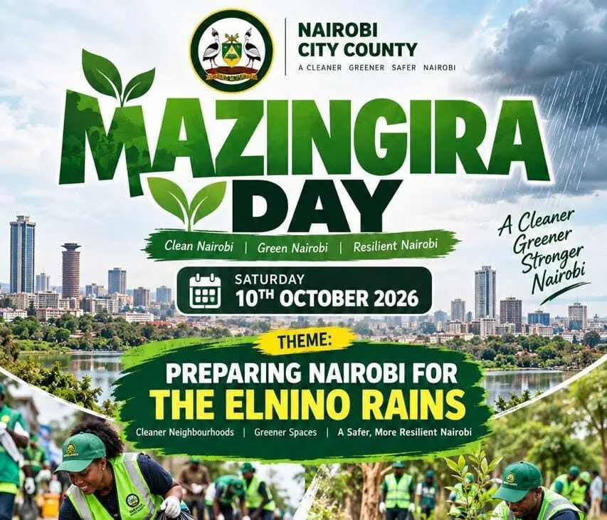 Mazingira Day 2026: City Hall Mobilises Residents to Clear Drains, Plant Trees