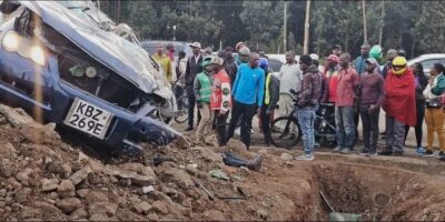Three feared dead as car crashes, burns at Kenol stage on Ngong Road
