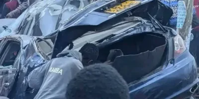 Three feared dead as car crashes, burns at Kenol stage on Ngong Road