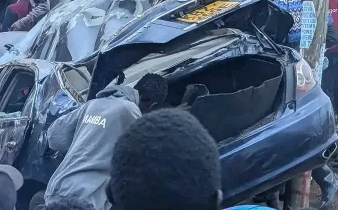 Three feared dead as car crashes, burns at Kenol stage on Ngong Road