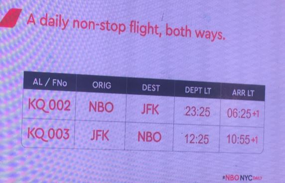KQ Nairobi – New York ticket price starts at Sh89,000 for October maiden flight