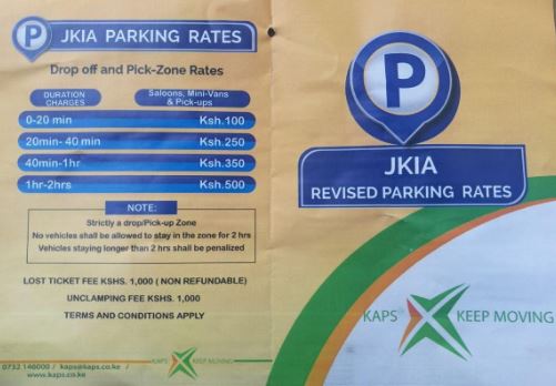 KAA drastically raises parking fees at the JKIA
