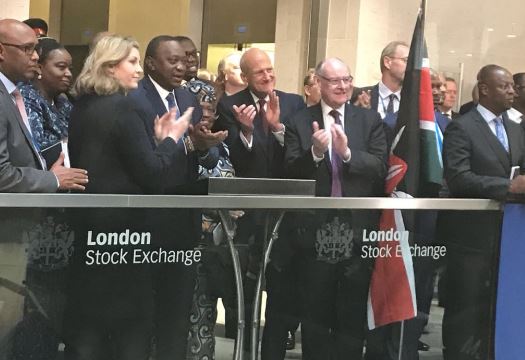 President Kenyatta rings in trade at London bourse, promotes investment in Kenya