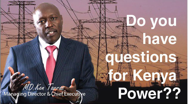 Kenya Power MD to answer questions from social media users Wednesday