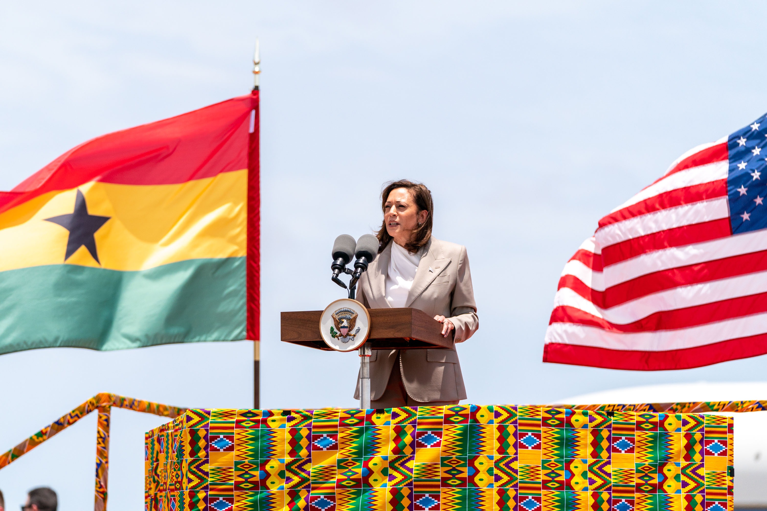 US VP Harris brings aid package to Ghana
