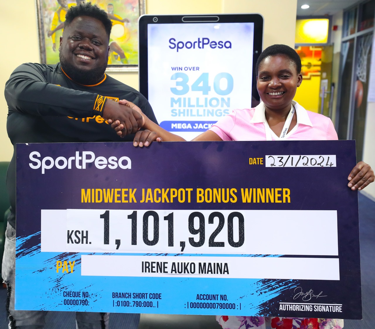 Homabay Celebrates Second Lady Winner as Irene Auko Maina Scoops 1 Million Bob in SportPesa Midweek Jackpot