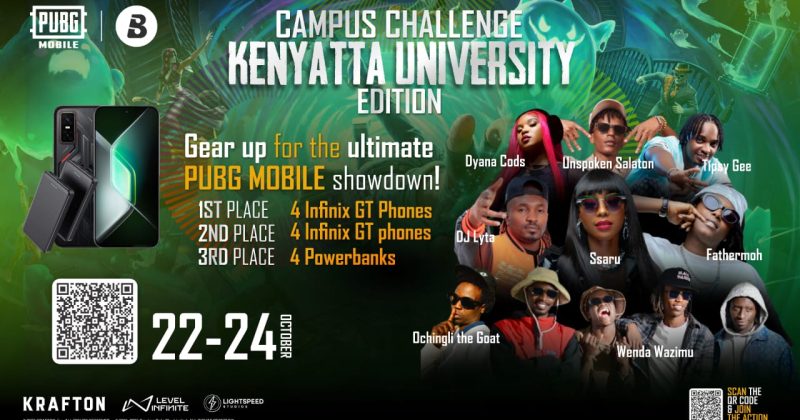 PUBG MOBILE, Oraimo, Boomplay partner for Kenyatta University campus tour