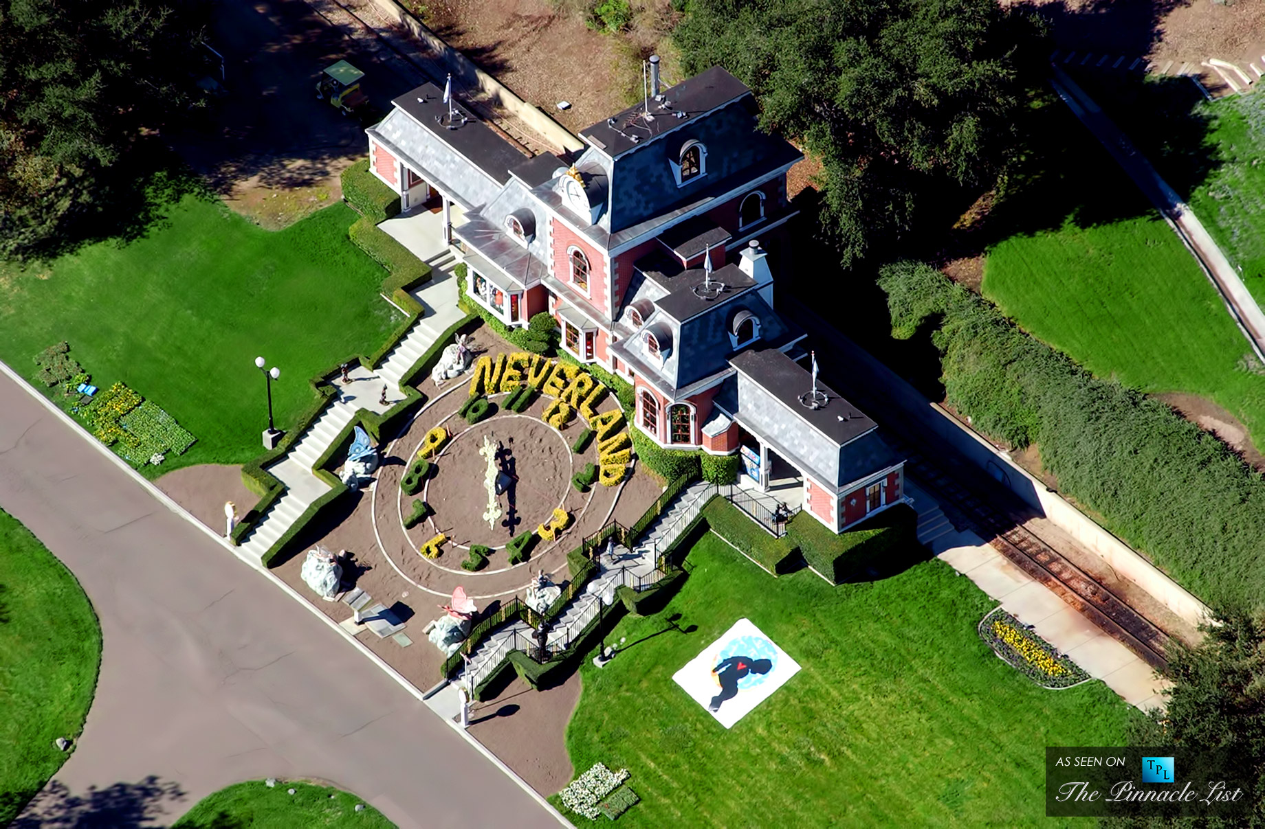 An aerial view of the Neverland Ranch of US pop singer Michael Jackson in Santa Ynez