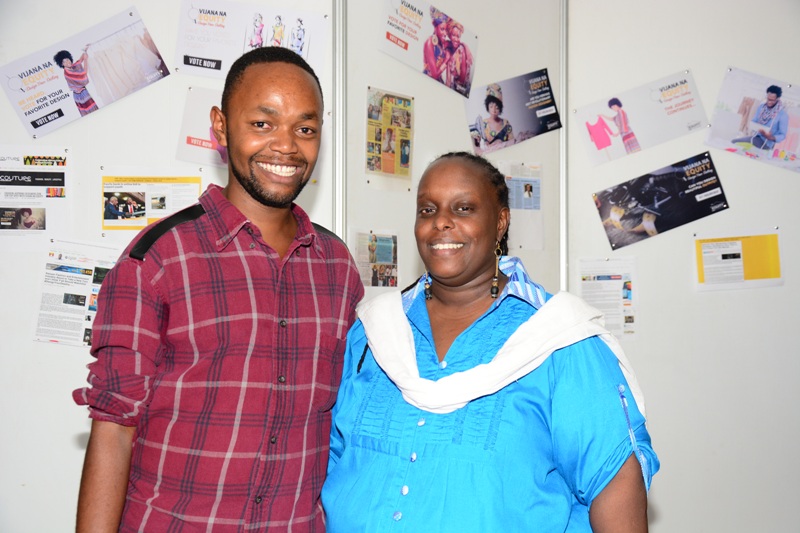 Patricia Mbela; Fashion Designer and Arnold Muriithi winner of the Vijana na Equity Campaign. 