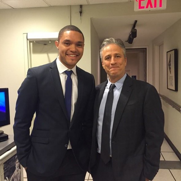 Trevor Noah with Jon Stewart