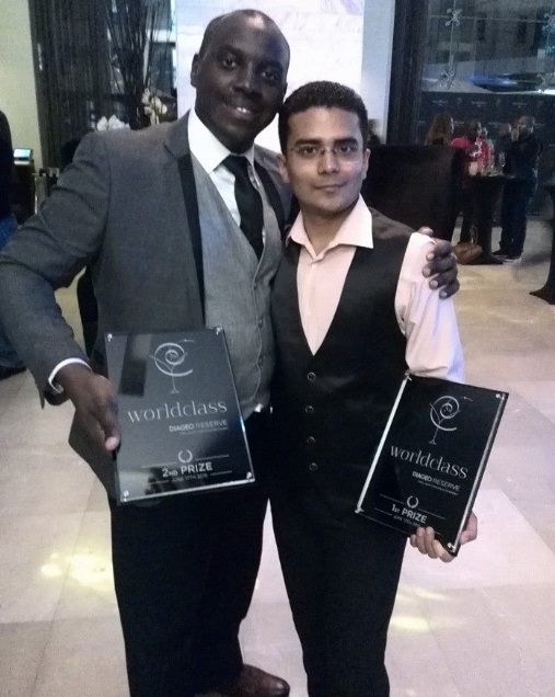 Runner-up Alex Kavita and Winner Akash Tomar at Diageo Reserve World Class Kenyan Final 2015
