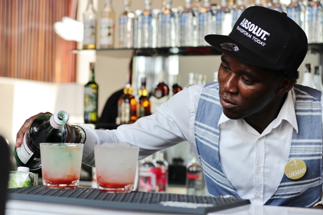 Luckman Oyebode from Caramel Restaurant & Lounge presents his cocktail 'Twisted Brumble'