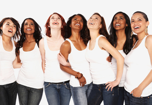 Portrait of diverse female friends