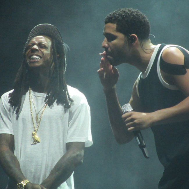 Lil Wayne and Drake perform at Forest Hills Stadium, NYC. Pictured: Lil Wayne and Drake Ref: SPL823984  190814   Picture by: Rick Davis / Splash News Splash News and Pictures Los Angeles:	310-821-2666 New York:	212-619-2666 London:	870-934-2666 photodesk@splashnews.com 