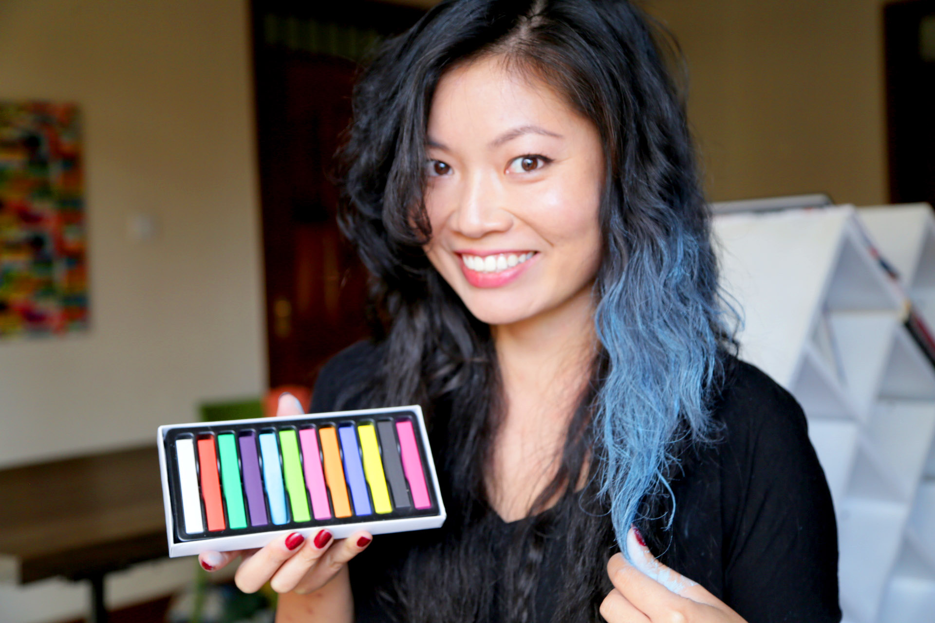 Tippy Tuesday - Coloured hair using chalk
