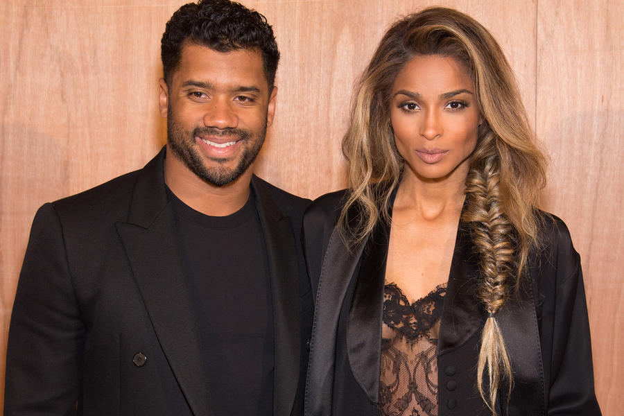 Russell Wilson and Ciara attend the Givenchy show as part of the Paris Fashion Week Womenswear Fall/Winter 2016/2017 on March 6, 2016 in Paris, France.