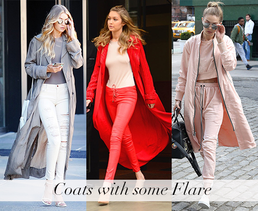 Style Inspiration - Gigi Hadid - Coats with Flare