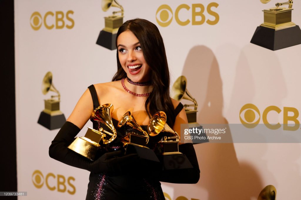 This image has an empty alt attribute; its file name is olivia-rodrigo-1-grammys-1024x683.jpeg