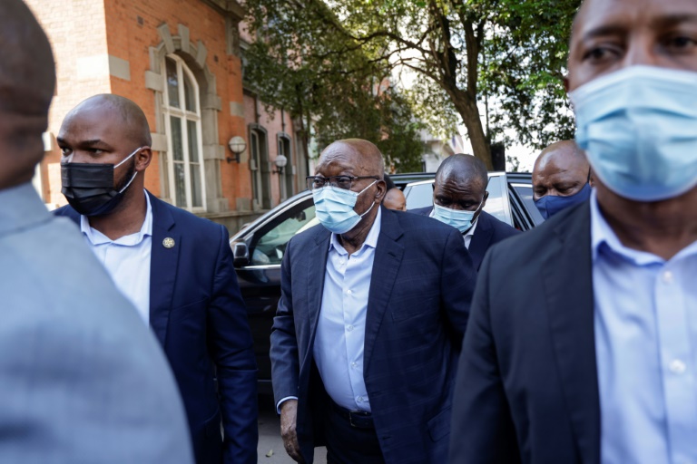 S. Africa’s Zuma in first public showing since parole