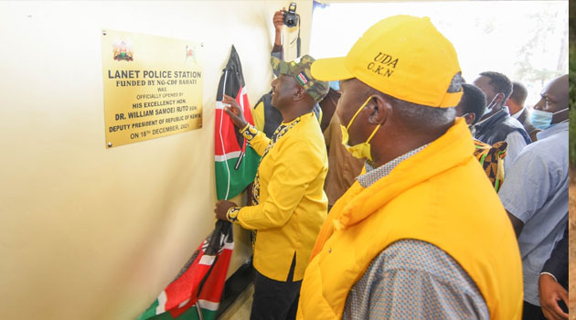 Matiangi men bring down Ruto plaque on CDF-funded police station