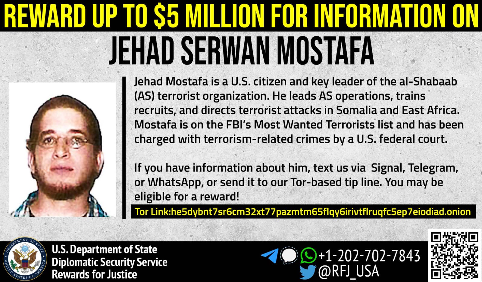 US issues a USD5mn bounty for key Al-Shabaab operative