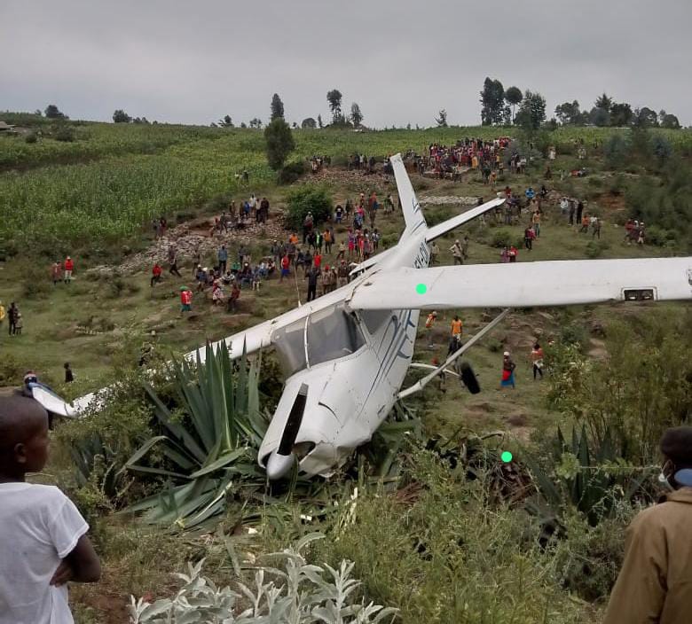 Three escape unhurt after aircraft crash lands in Nakuru