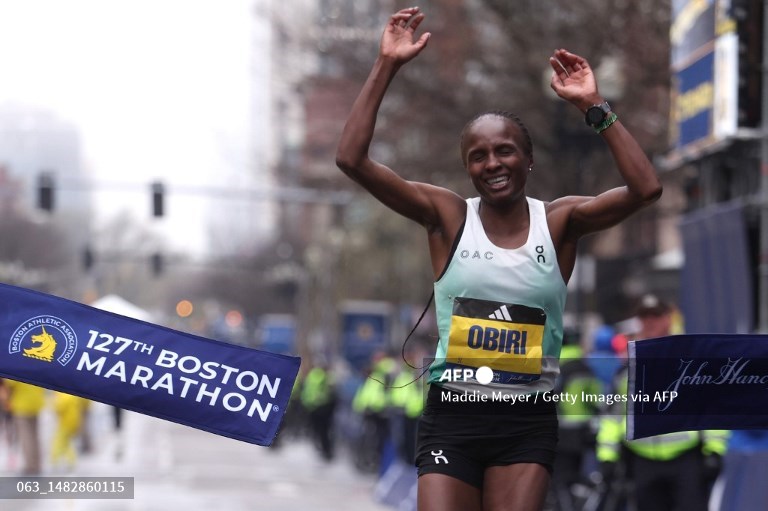 Kenya’s Hellen Obiri wins Boston Marathon women’s crown