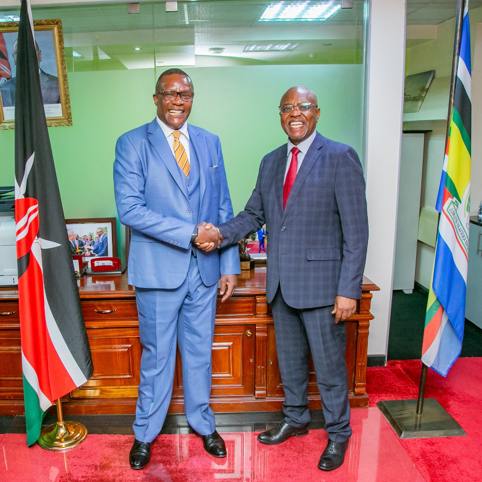 CS Owalo meets new KBC board chairman Mshindi