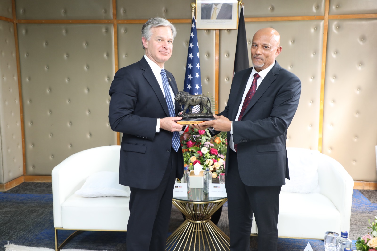 EACC boss Mbarak meets with FBI Director Christopher Wray