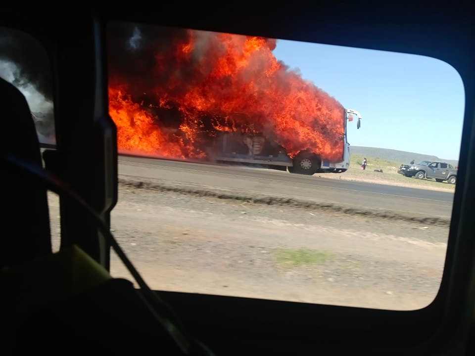 Modern Coast bus bursts into flames near Gilgil weighbridge
